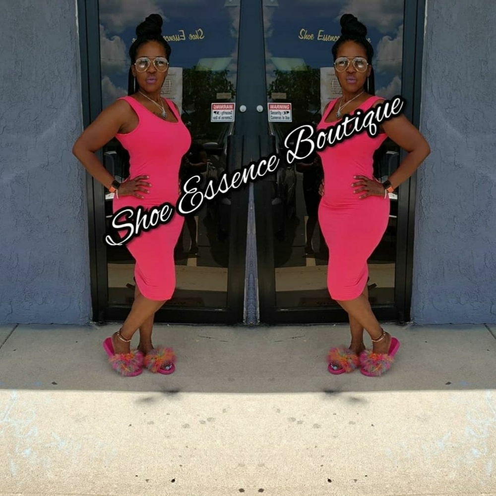 NEON PINK MIDI DRESS
